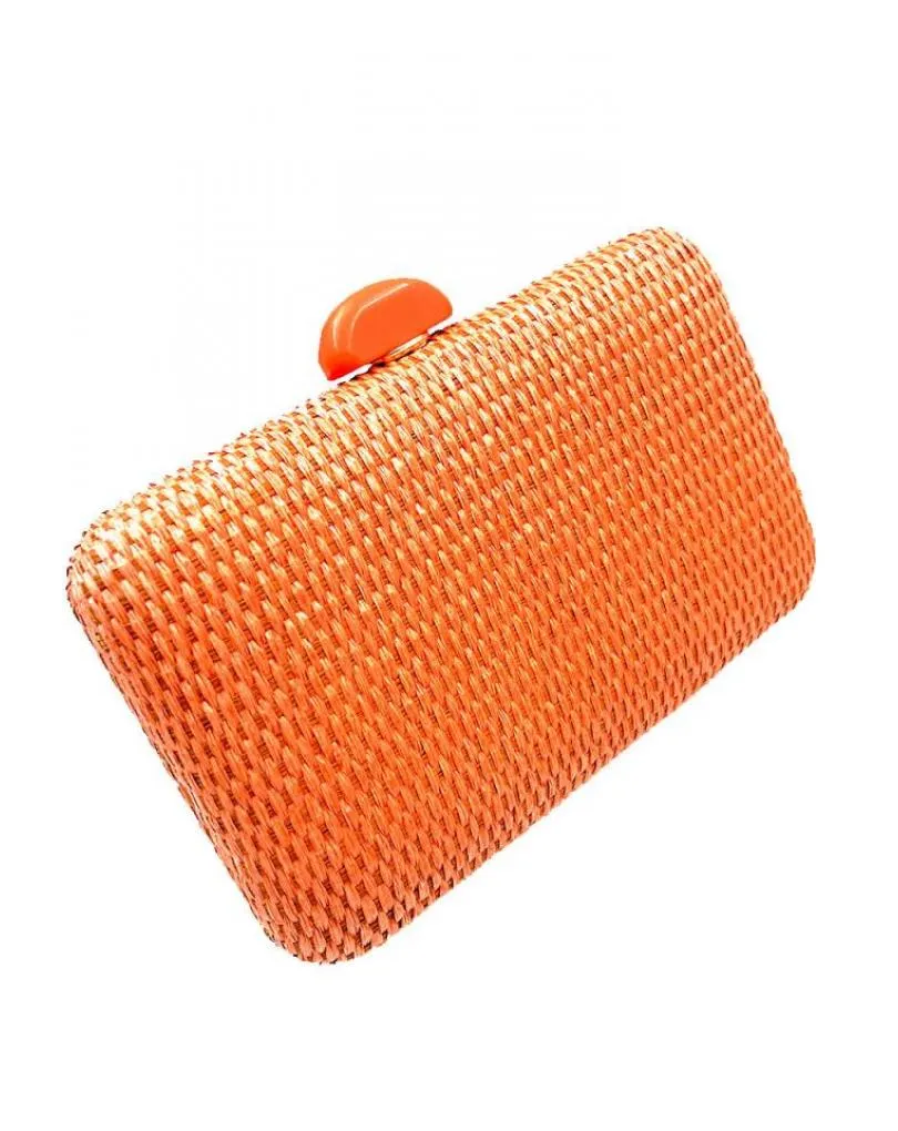 BOLSOS DE FIESTA NARANJAS RAFIA SINTETICA PARA BODAS Y COMUNIONES