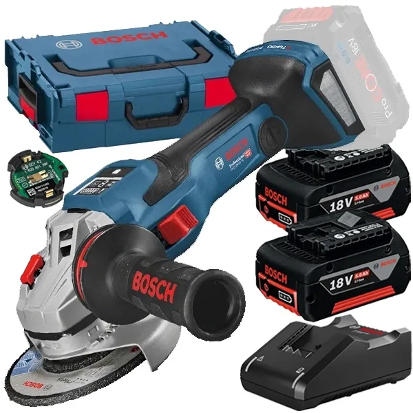 BOSCH  GWS 18V15 SC BITURBO  AMOLADORA ANGULAR SIN BATERíAS Y CARGADORES, LIION, 18 V,  AH, 125 MM, CAJA ESPECIAL + 2X BOSC