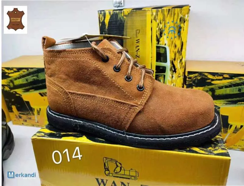 BOTAS DE PIEL DE HOMBRE  BOTAS DE PIEL RESISTENTES Y CóMODAS PARA HOMBRE  CAJA DE 12 PARES TALLAS 40 A 45.