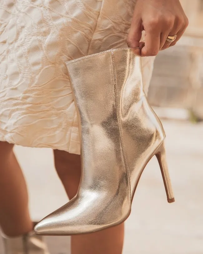 BOTINES DE MUJER CON TACóN DE AGUJA DORADOS  PAULINE