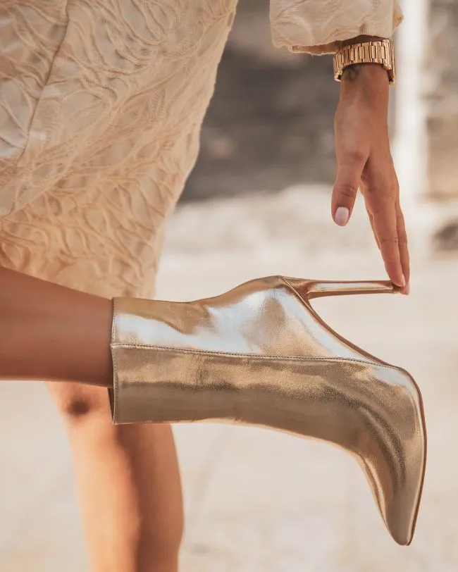 BOTINES DE MUJER CON TACóN DE AGUJA DORADOS  PAULINE