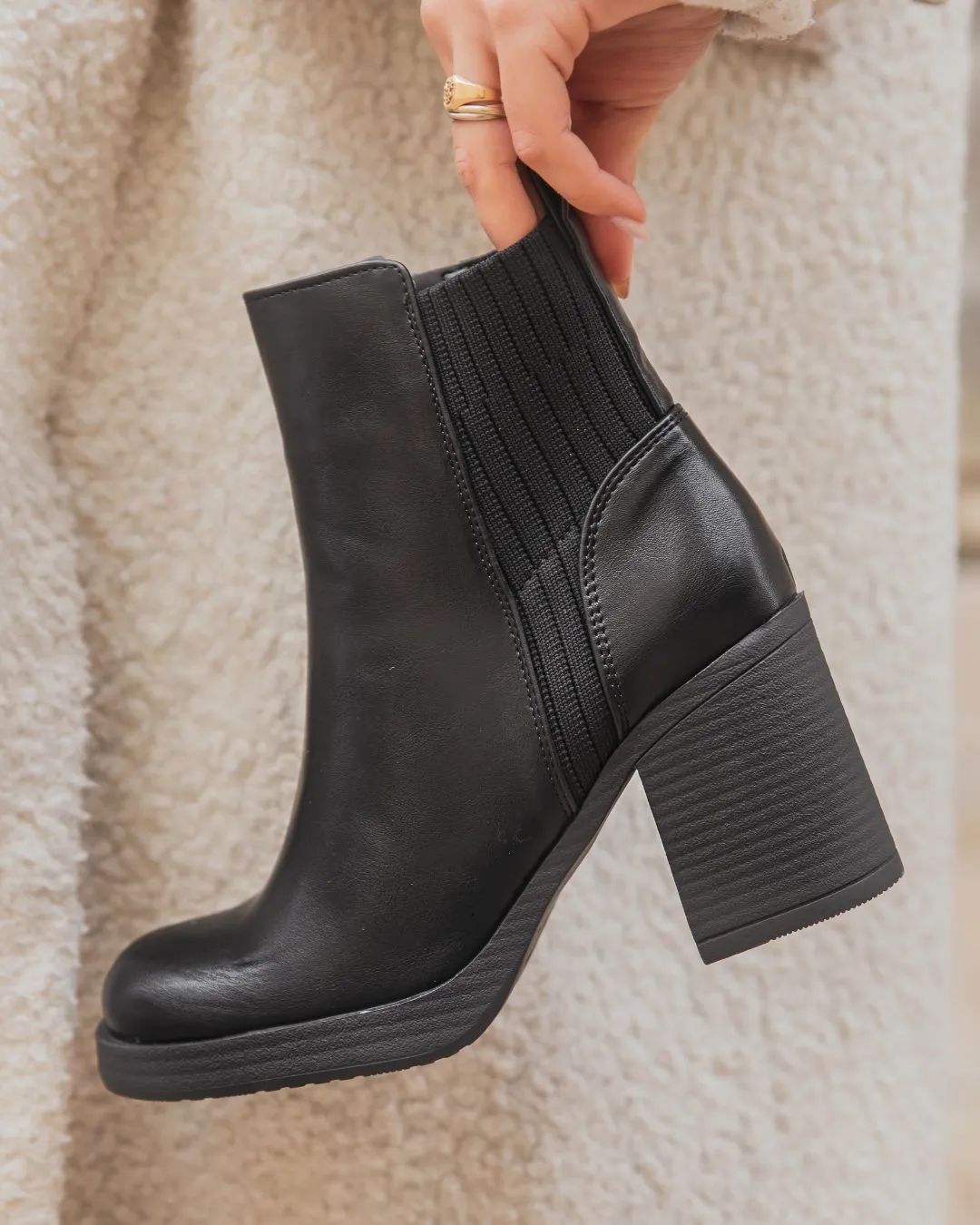 BOTINES DE MUJER NEGROS CON TACóN  LUCILLE