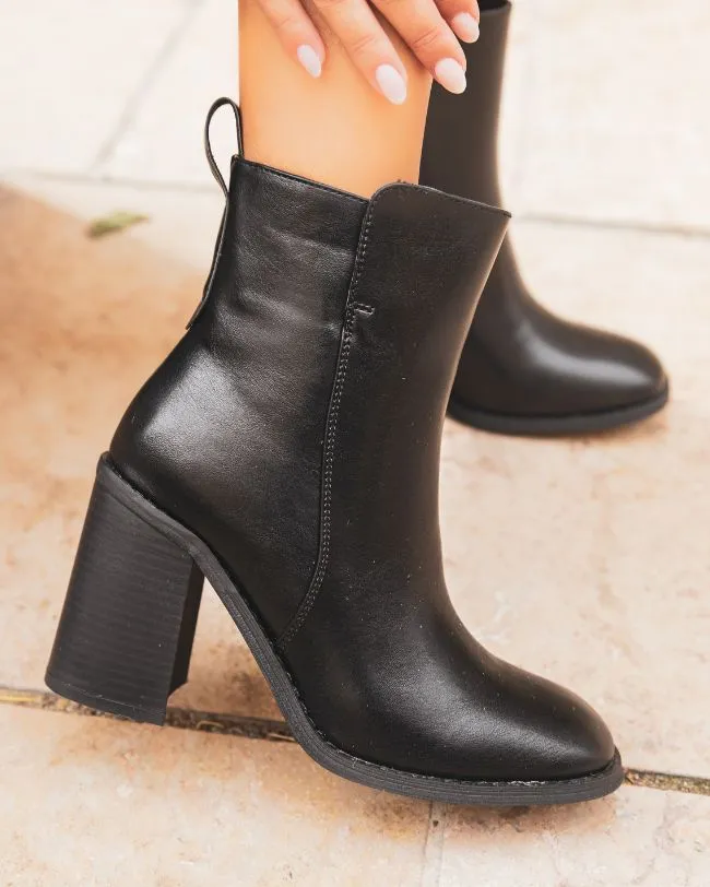 BOTINES DE MUJER NEGROS DE TACóN  OLYMPE