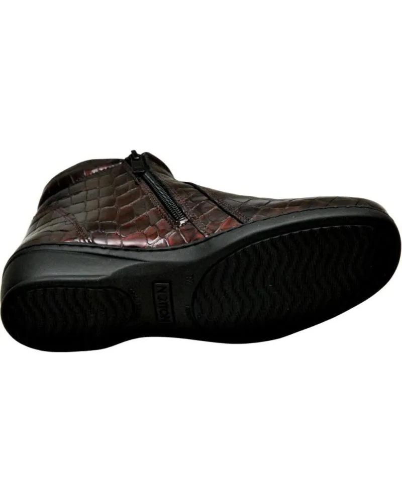 BOTINES DE MUJER NOTTON  BOTIN DE PIEL PARA MUJER PLANTILLA EXTRAIBLE MODE BURDEOS