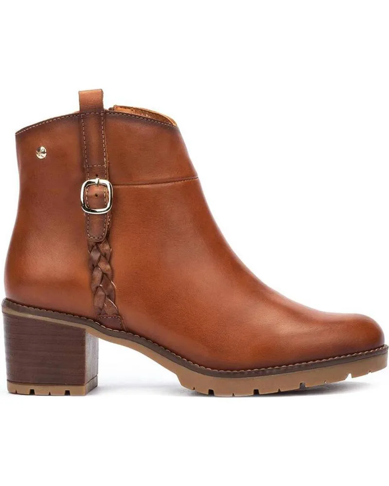 BOTINES DE MUJER PIKOLINOS BOTINES DE TACON W7H8578 CUERO MARRóN