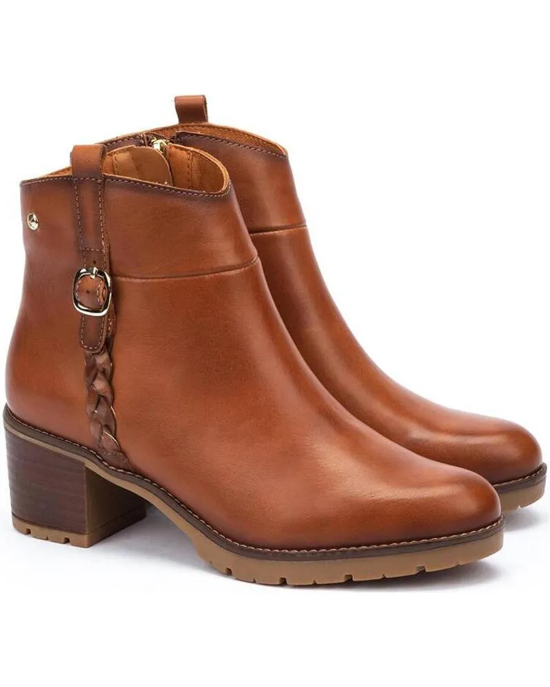 BOTINES DE MUJER PIKOLINOS BOTINES DE TACON W7H8578 CUERO MARRóN