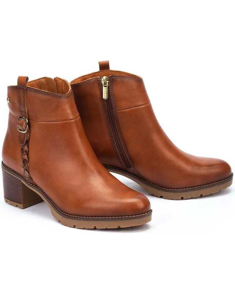 BOTINES DE MUJER PIKOLINOS BOTINES DE TACON W7H8578 CUERO MARRóN