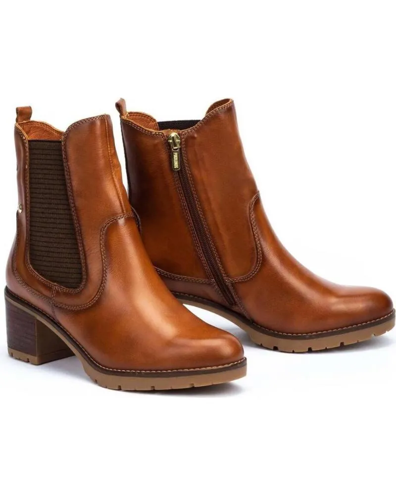 BOTINES DE MUJER PIKOLINOS BOTINES DE TACON W7H8948 CUERO MARRóN