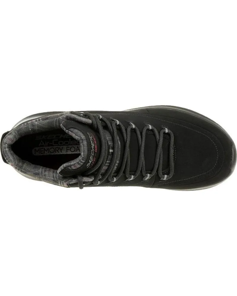 BOTINES DE MUJER SKECHERS BOTINES PLANOS CON CORDONES S 12918   NEGRO