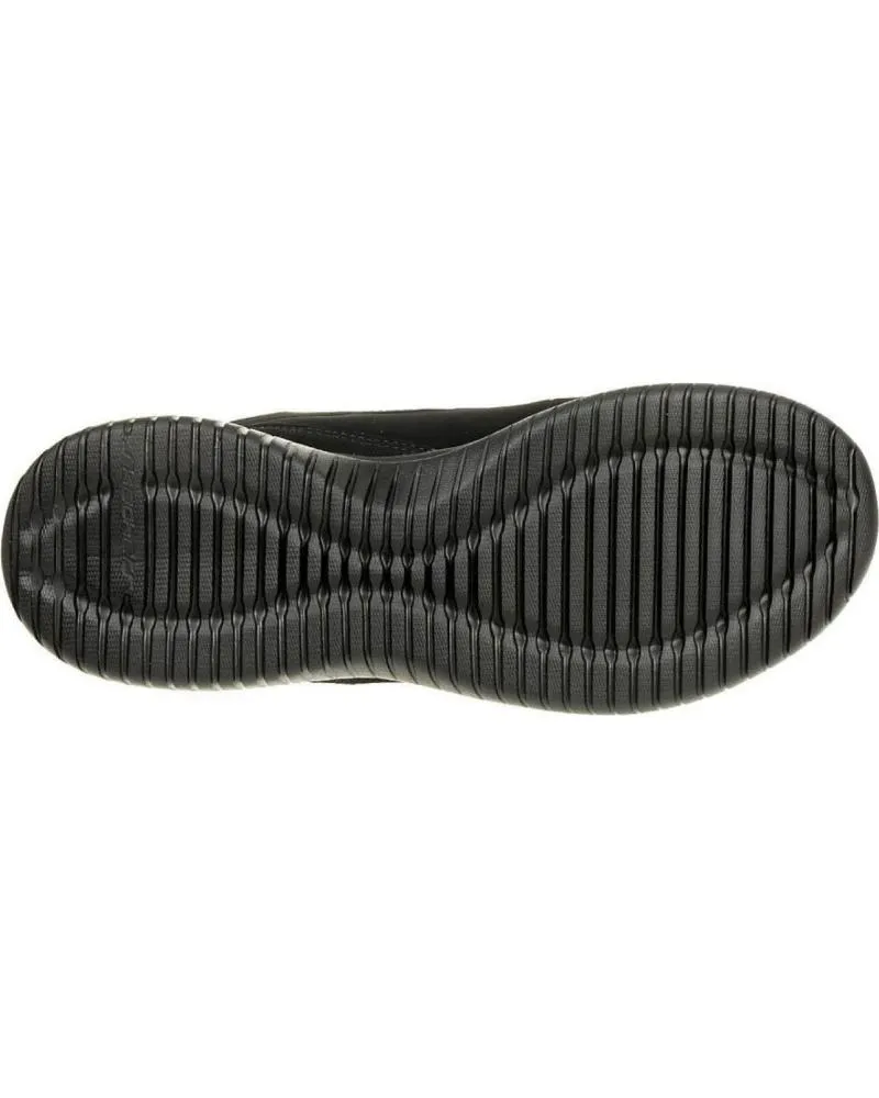 BOTINES DE MUJER SKECHERS BOTINES PLANOS CON CORDONES S 12918   NEGRO
