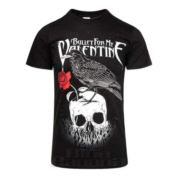 BULLET FOR MY VALENTINE CAMISETA OFICIAL CON ESTAMPADO RAVEN  NEGRO