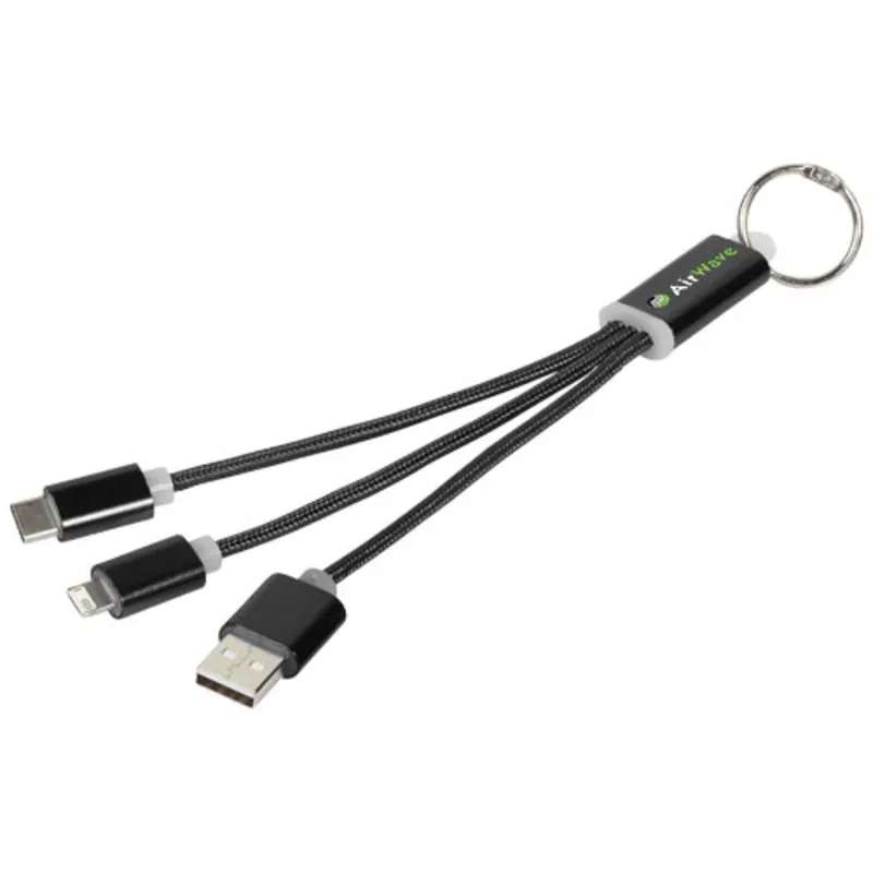 Cable de carga 3 en 1 con llavero 'Metal'
