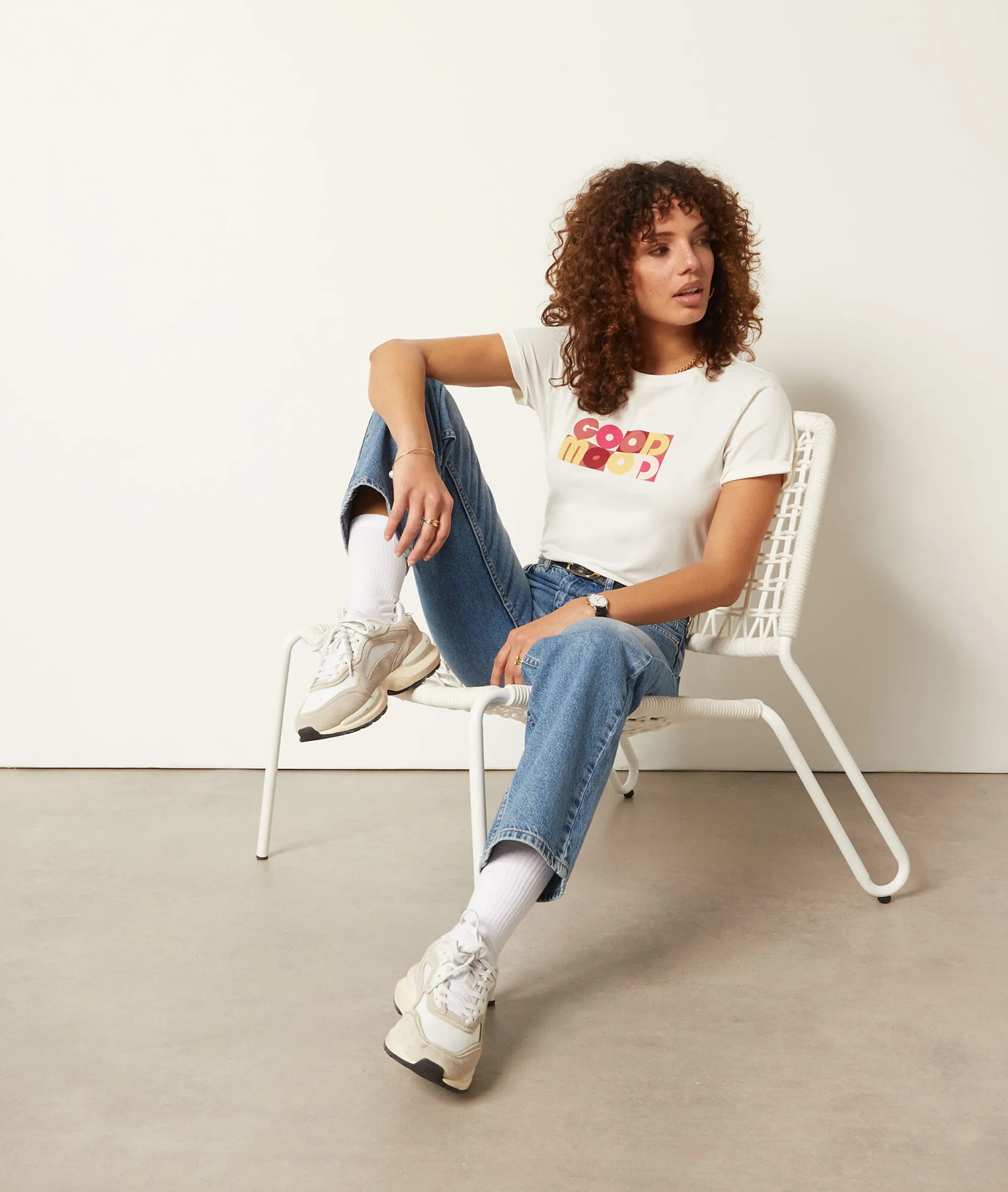 CAMISETA ALGODóN CON MENSAJE PAMINIA ECRU  ETAM