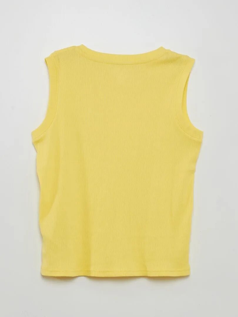 CAMISETA DE CANALé CON ESTAMPADO  AMARILLO