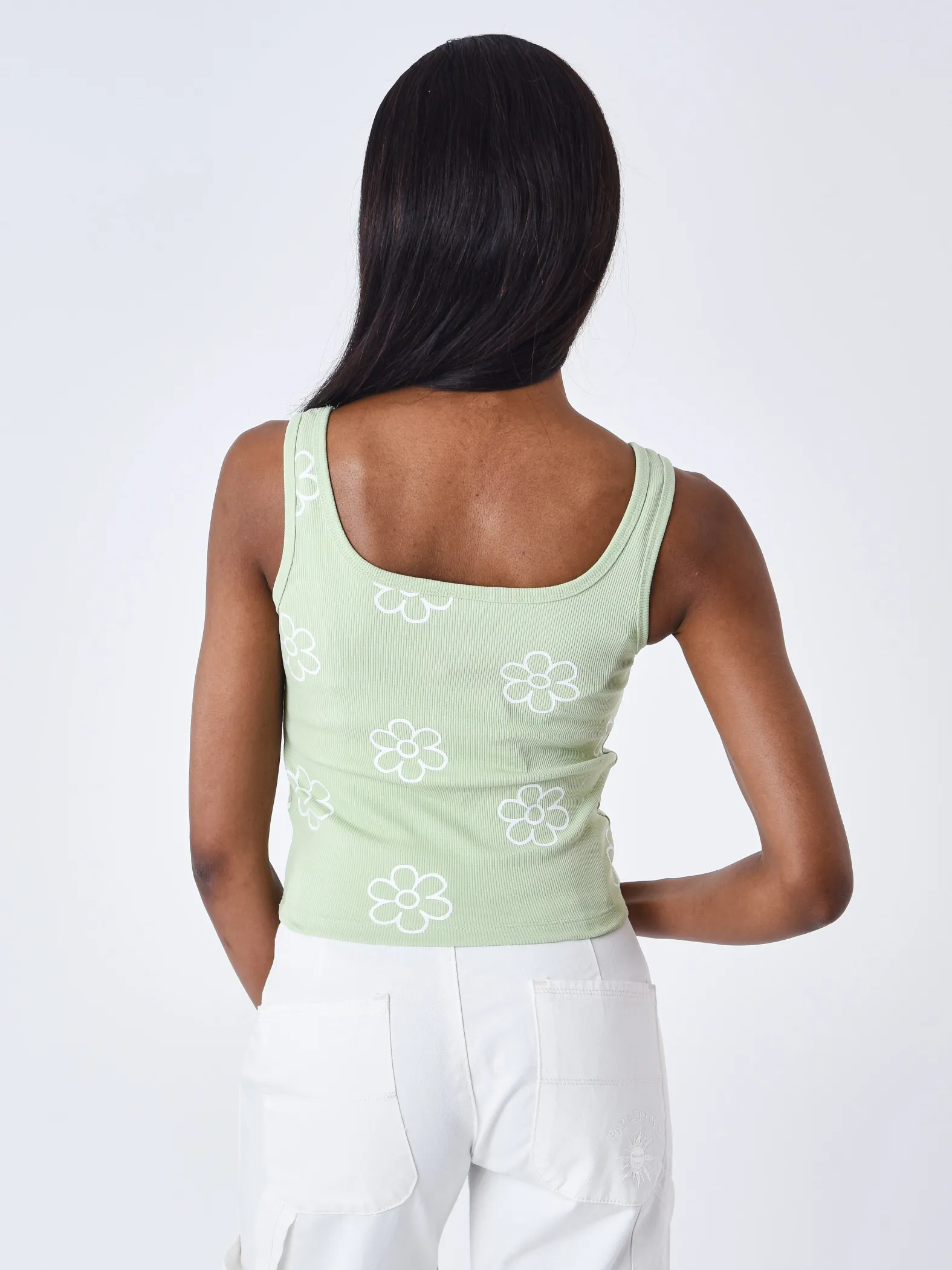 Camiseta de tirantes con diseño floral