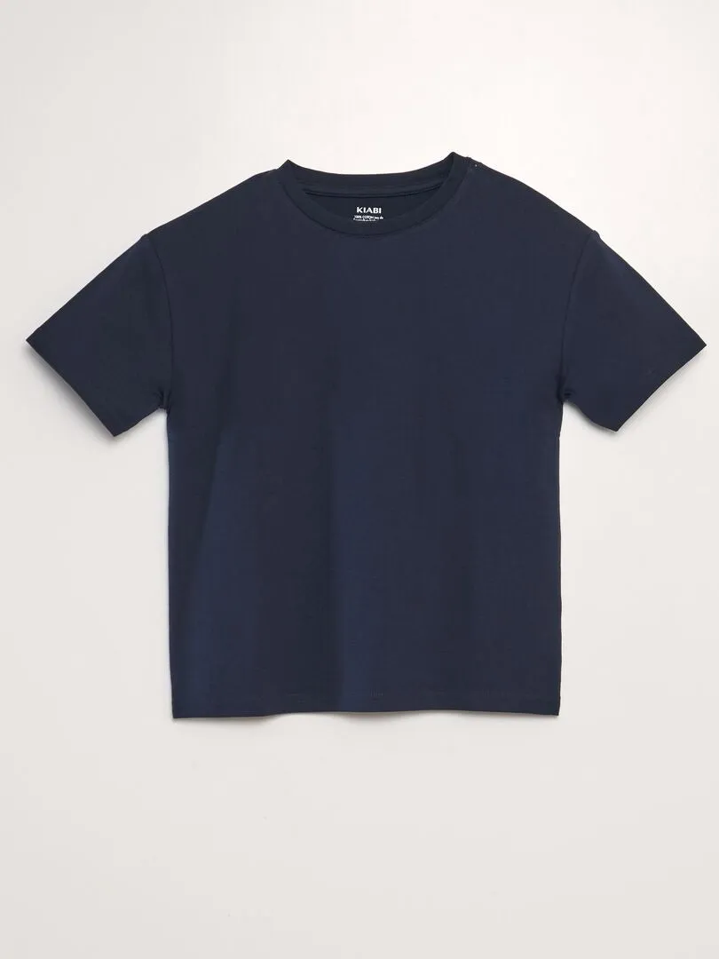 CAMISETA LISA DE PUNTO GRUESO  TOUGH COTTON¿  AZUL