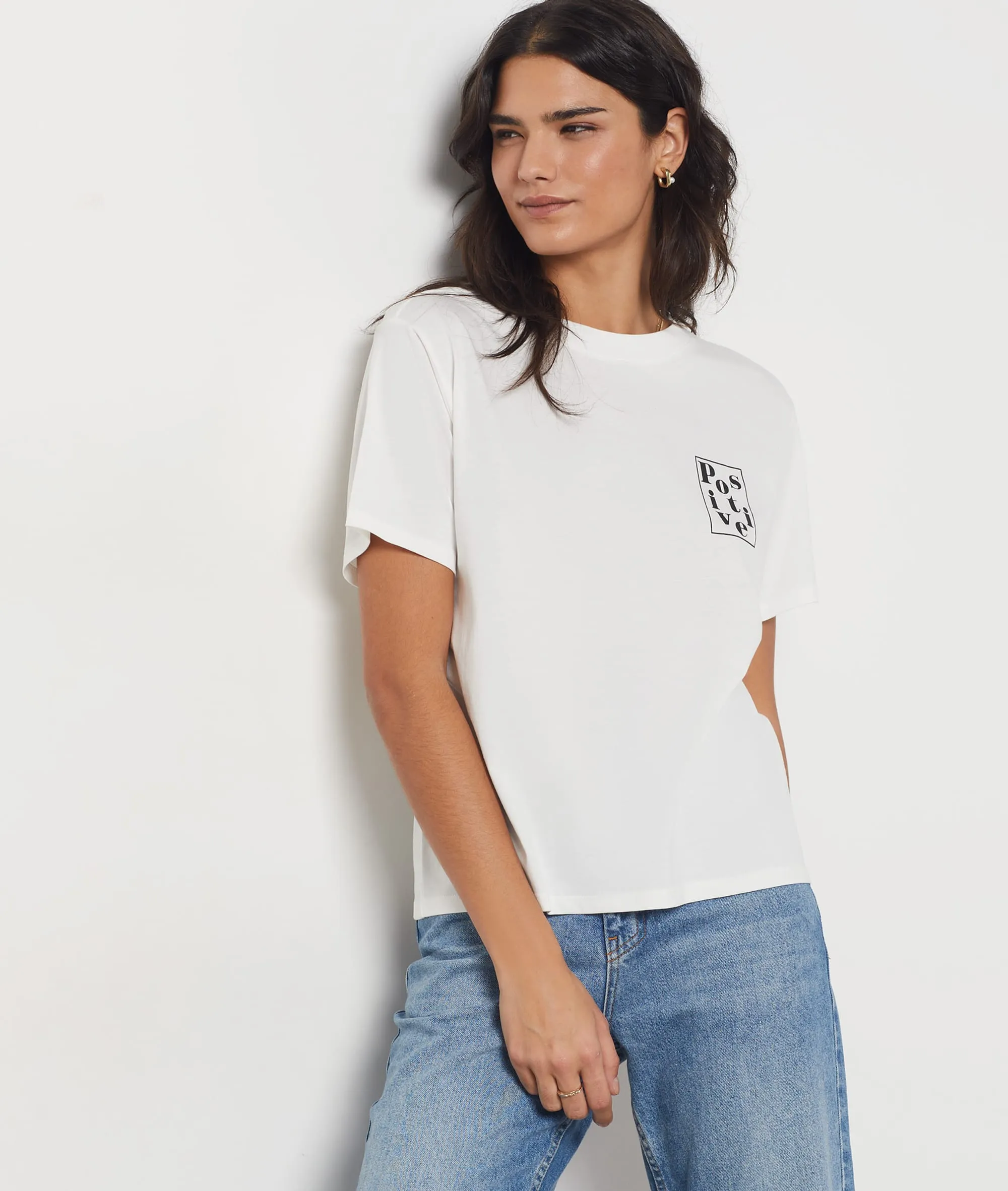 CAMISETA MENSAJE OPTIMISTA RIVIERA ECRU  ETAM