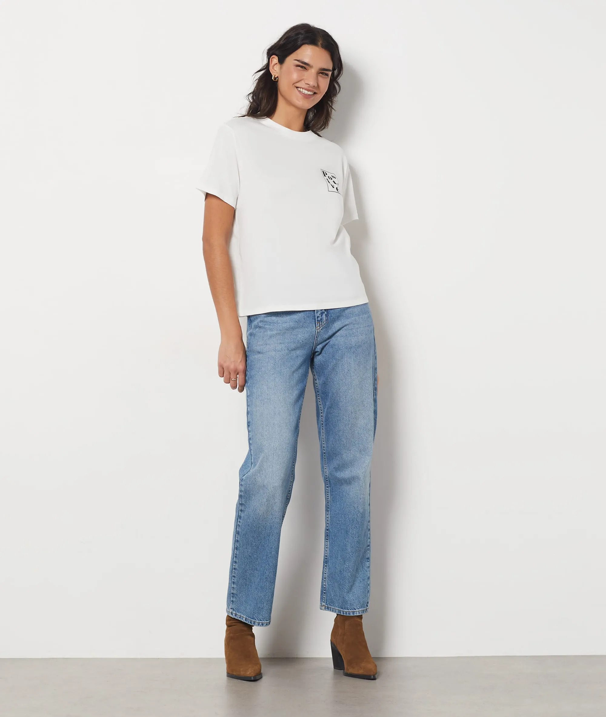 CAMISETA MENSAJE OPTIMISTA RIVIERA ECRU  ETAM