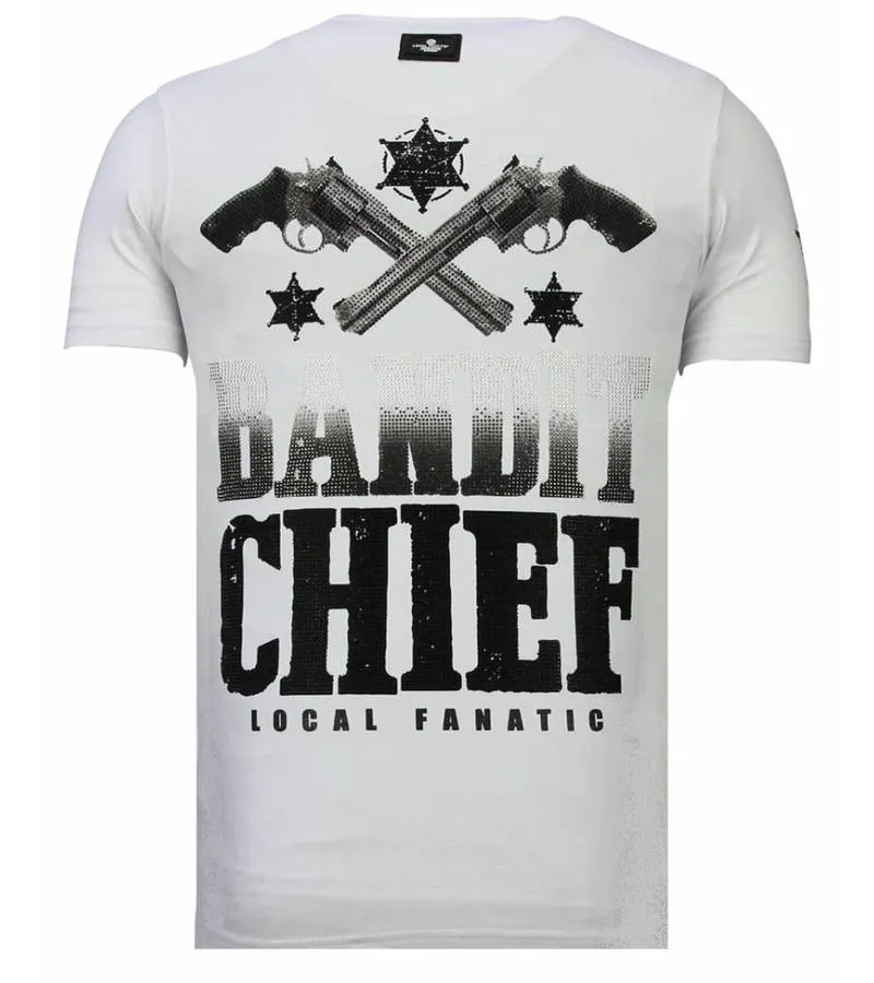 CAMISETAS  BANDIT CHIEF  RHINESTONE CAMISETAS   BLANCO