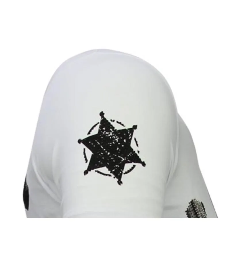 CAMISETAS  BANDIT CHIEF  RHINESTONE CAMISETAS   BLANCO