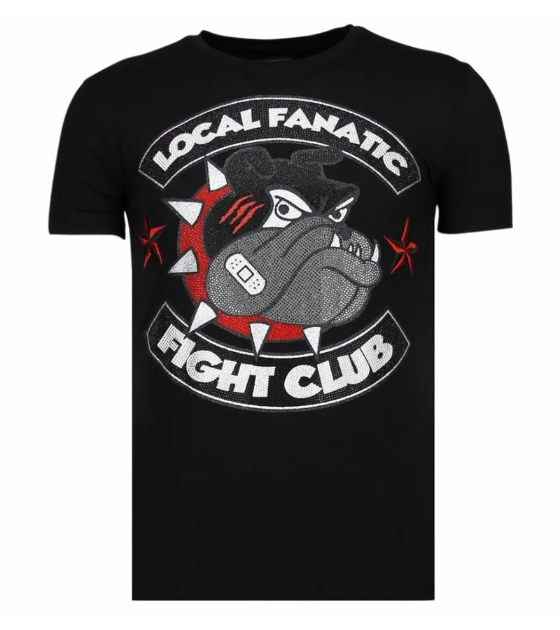 CAMISETAS  FIGHT CLUB SPIKE  RHINESTONE CAMISETAS  NEGRO