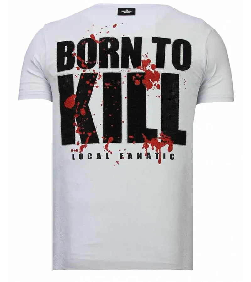 CAMISETAS  KILLER BUNNY  RHINESTONE CAMISETAS  BLANCO