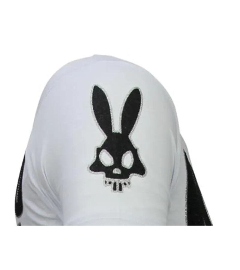CAMISETAS  KILLER BUNNY  RHINESTONE CAMISETAS  BLANCO