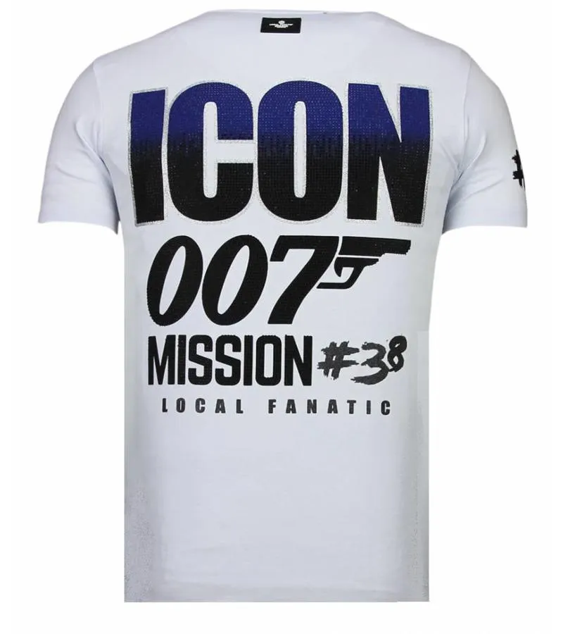 CAMISETAS  LIKE A BOSS  RHINESTONE CAMISETAS   BLANCO