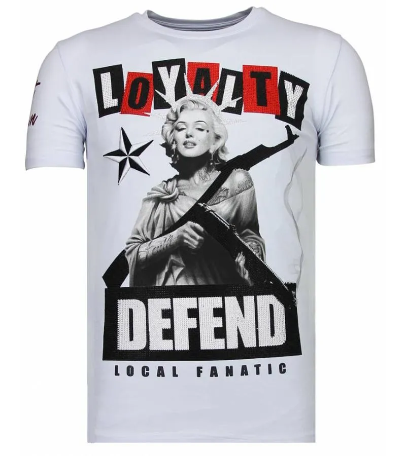 CAMISETAS  LOYALTY MARILYN  RHINESTONE CAMISETAS   BLANCO