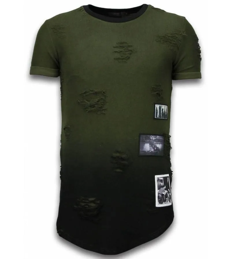 CAMISETAS  PICTURED FLARE EFFECT DE DOS COLORES LONG FIT  VERDE
