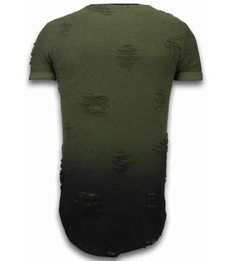 CAMISETAS  PICTURED FLARE EFFECT DE DOS COLORES LONG FIT  VERDE