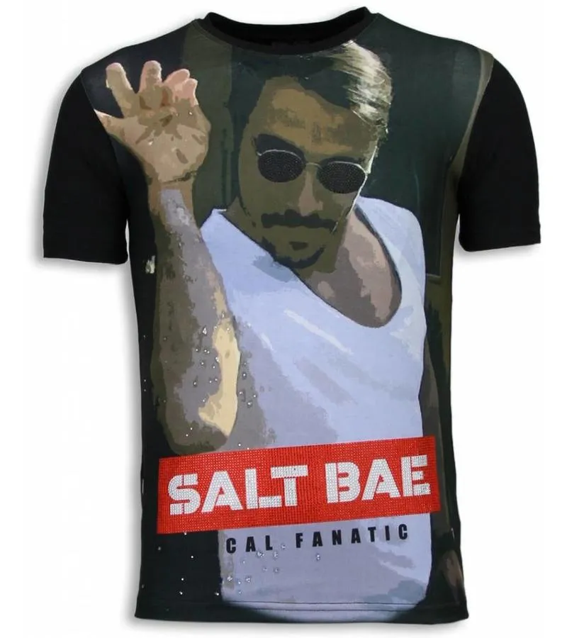 CAMISETAS  SALT BAE DIGITAL RHINESTONE CAMISETAS PERSONALIZADAS  NEGRO