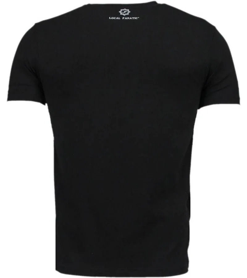 CAMISETAS  VENDETTA DIGITAL RHINESTONE CAMISETAS PERSONALIZADAS  NEGRO