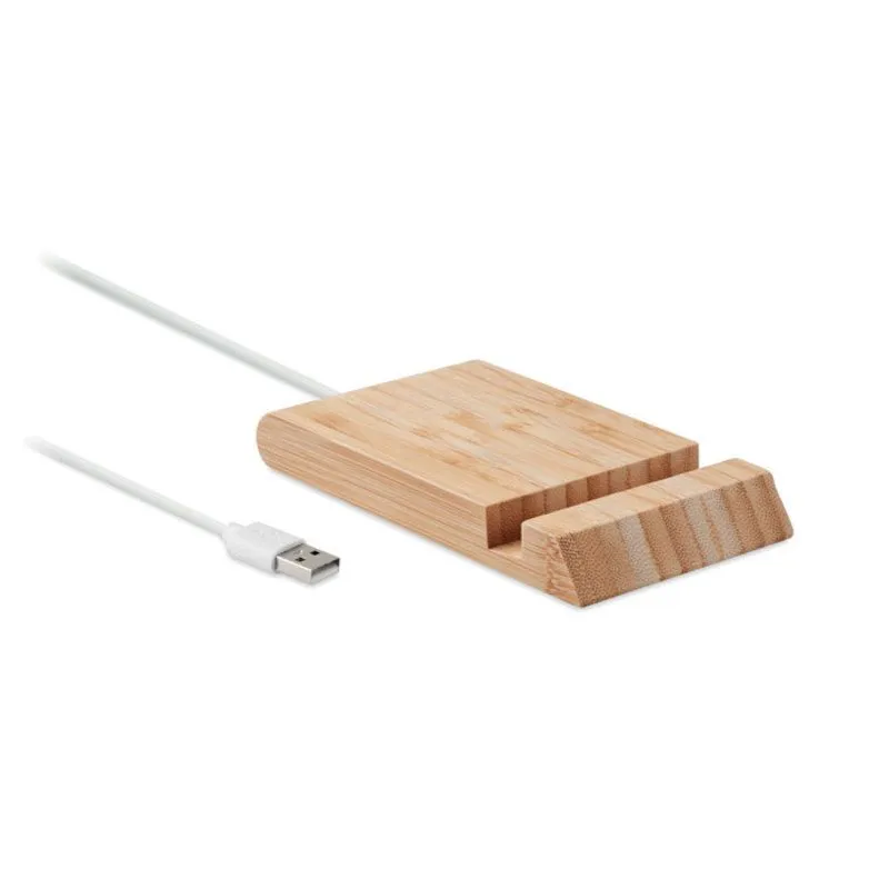Cargador inalámbrico de bambú personalizado 10W Odos