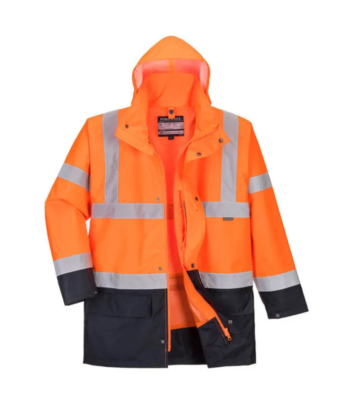 Chaqueta 5 en 1 bicolor Essential impermeable 2 bolsillos de parche, puños ajustables PORTWEST S766