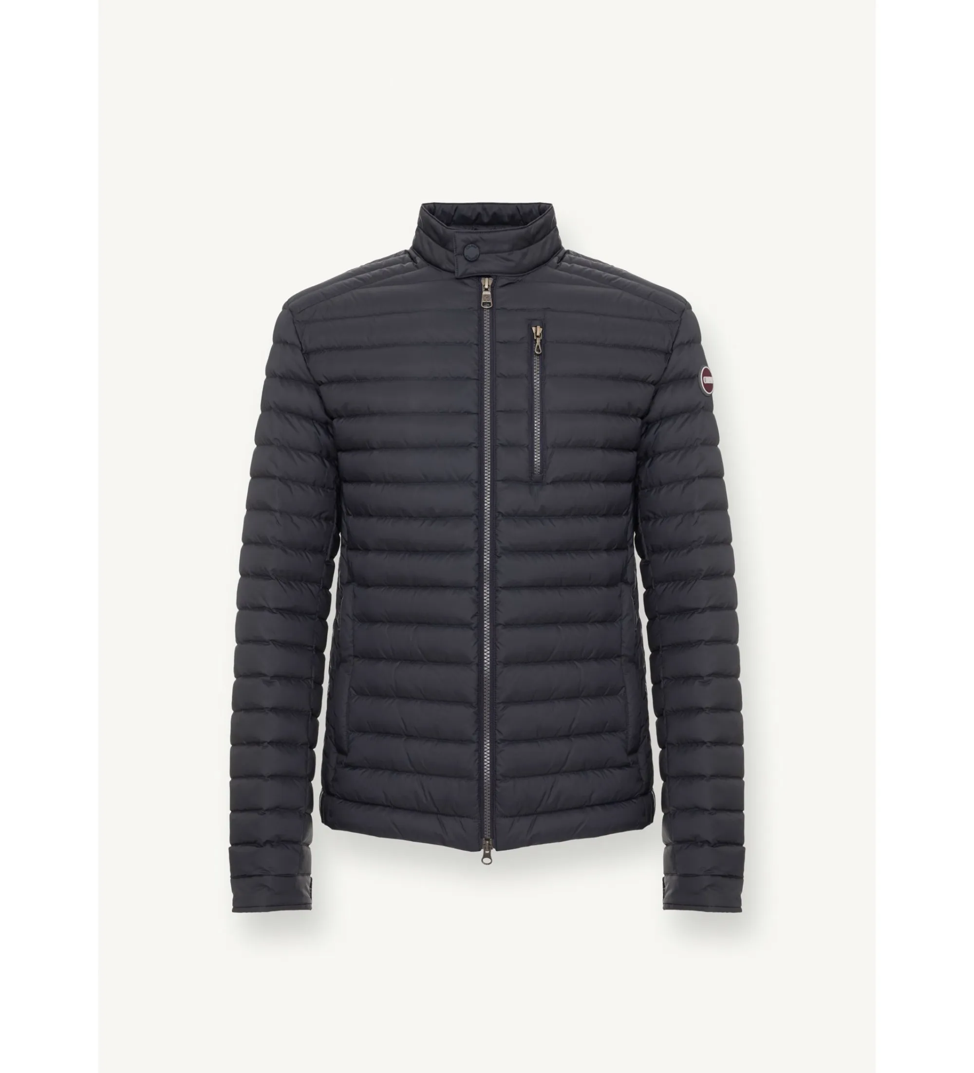 Chaqueta biker de plumas marino