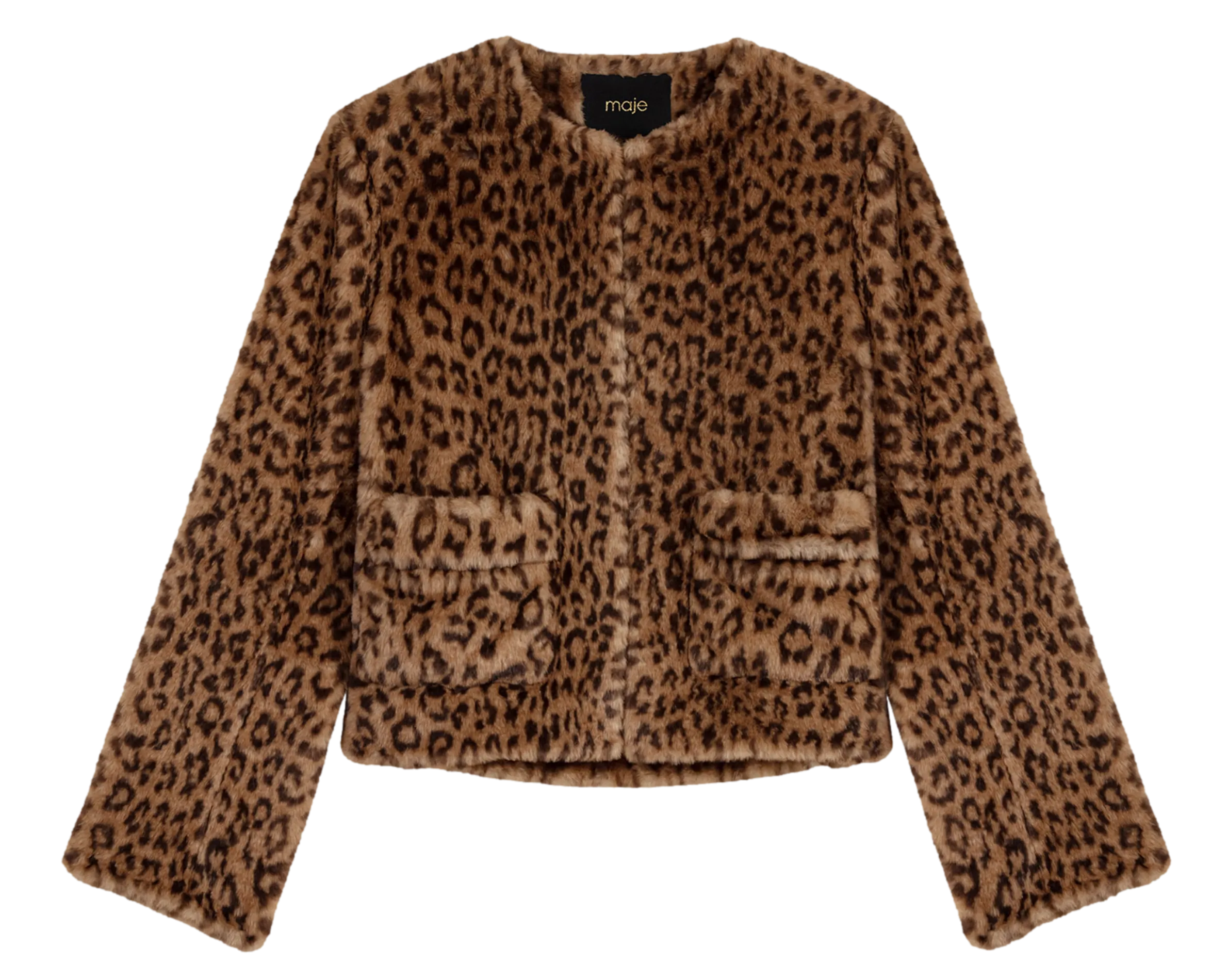 Chaqueta corta de efecto piel de leopardo en multicolor