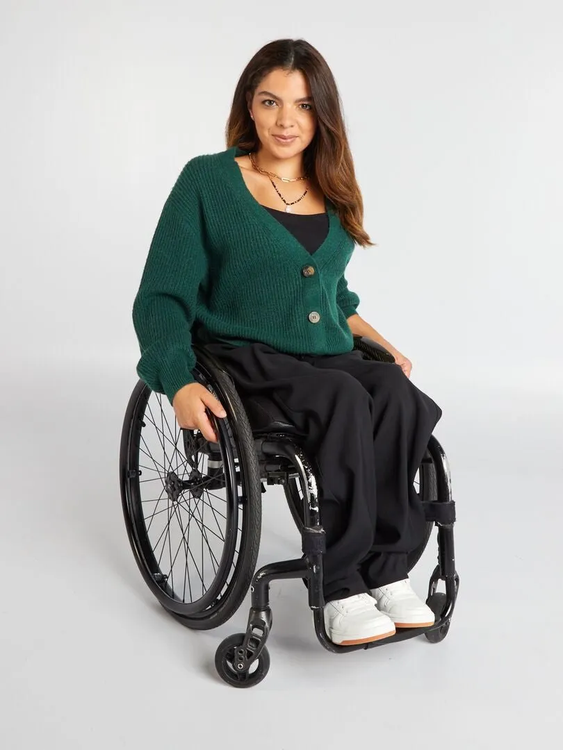 CHAQUETA DE PUNTO CON CIERRE IMANTADO  SO EASY  VERDE