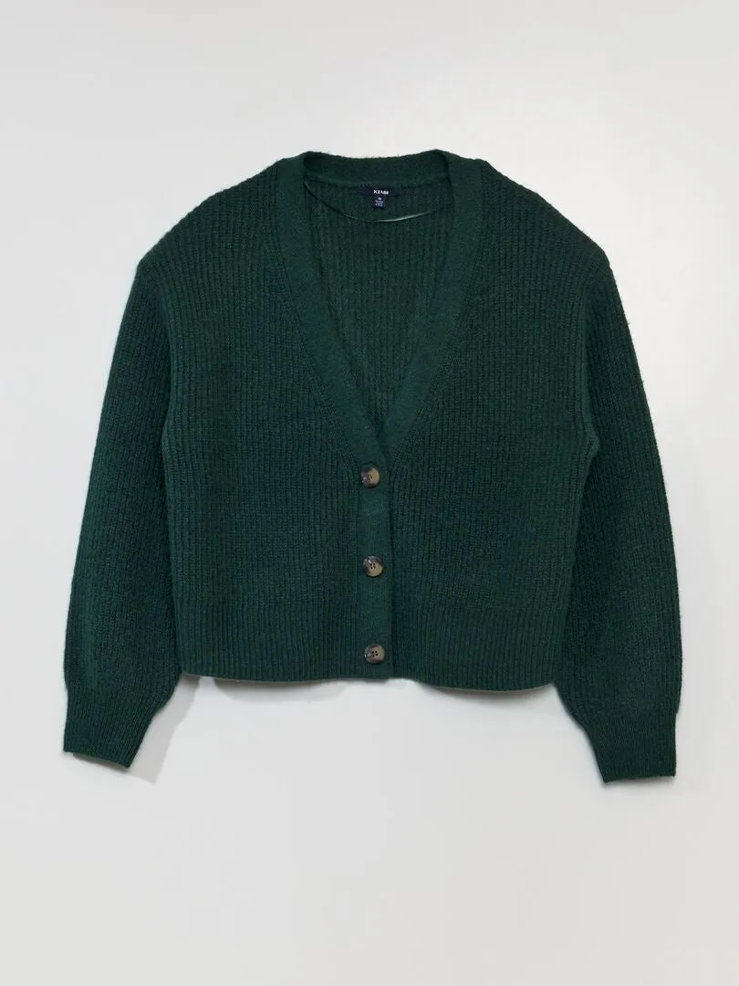 CHAQUETA DE PUNTO CON CIERRE IMANTADO  SO EASY  VERDE