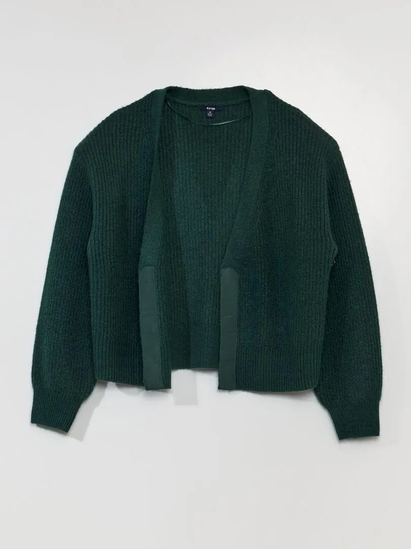 CHAQUETA DE PUNTO CON CIERRE IMANTADO  SO EASY  VERDE
