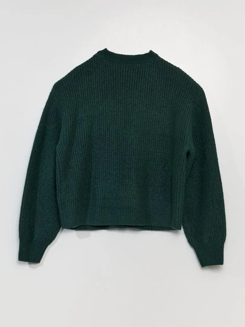 CHAQUETA DE PUNTO CON CIERRE IMANTADO  SO EASY  VERDE