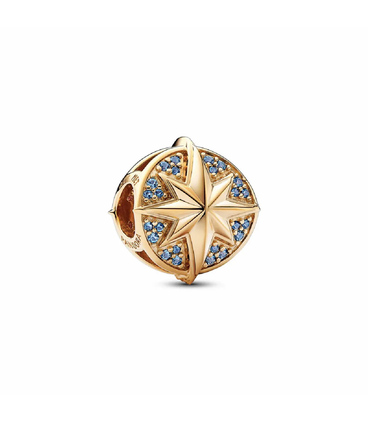 CHARM PANDORA SHINE INSIGNIA CAPITáN MARVEL CON CIRCONITAS AZULES  762744C01