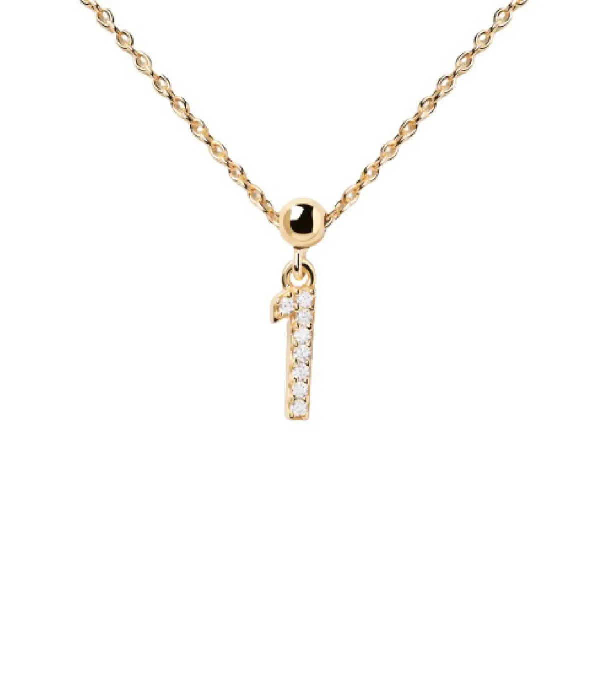 CHARM PDPAOLA Nº 1 PLATA CON BAÑO ORO Y CIRCONITAS  CH01009U