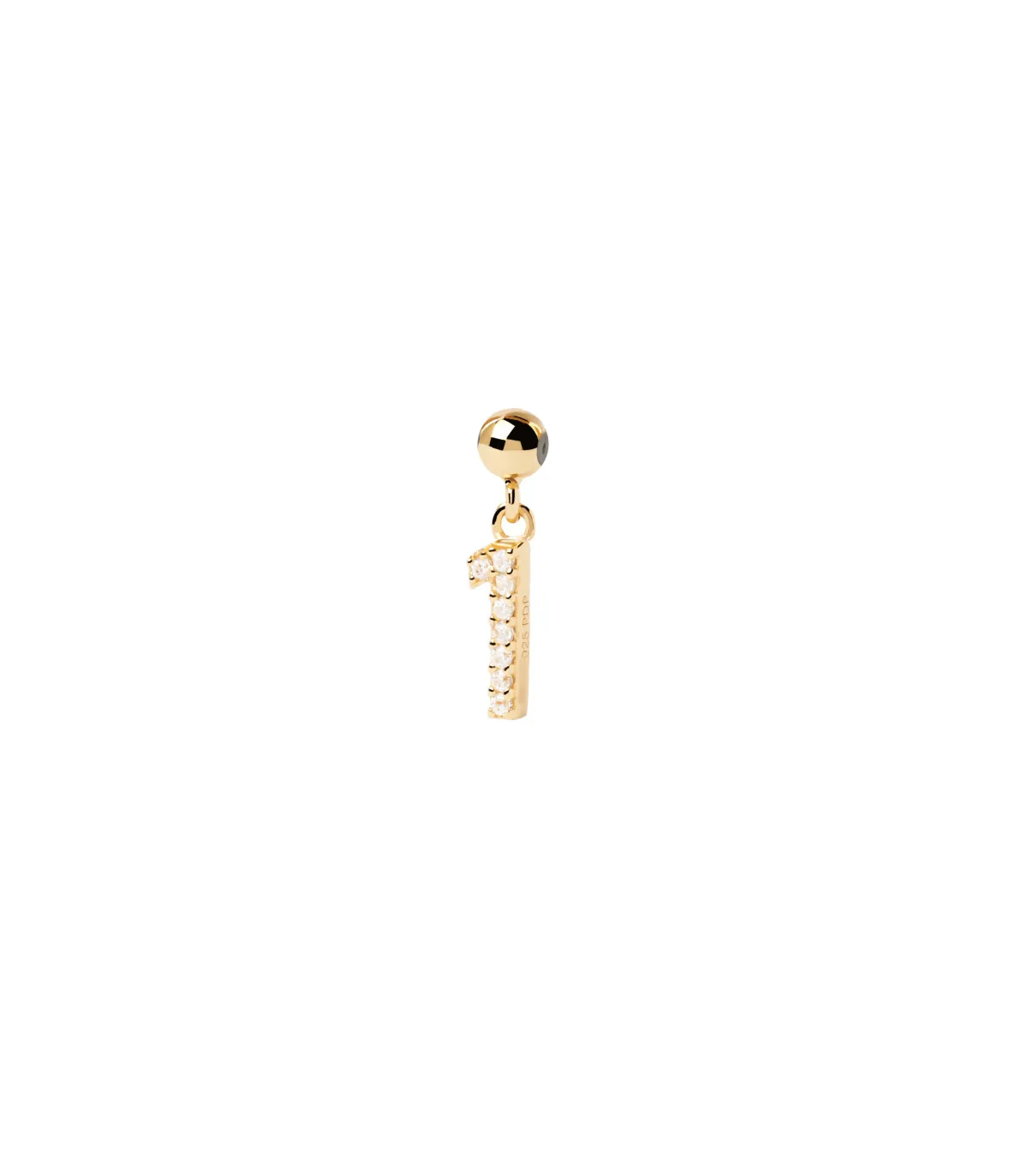 CHARM PDPAOLA Nº 1 PLATA CON BAÑO ORO Y CIRCONITAS  CH01009U