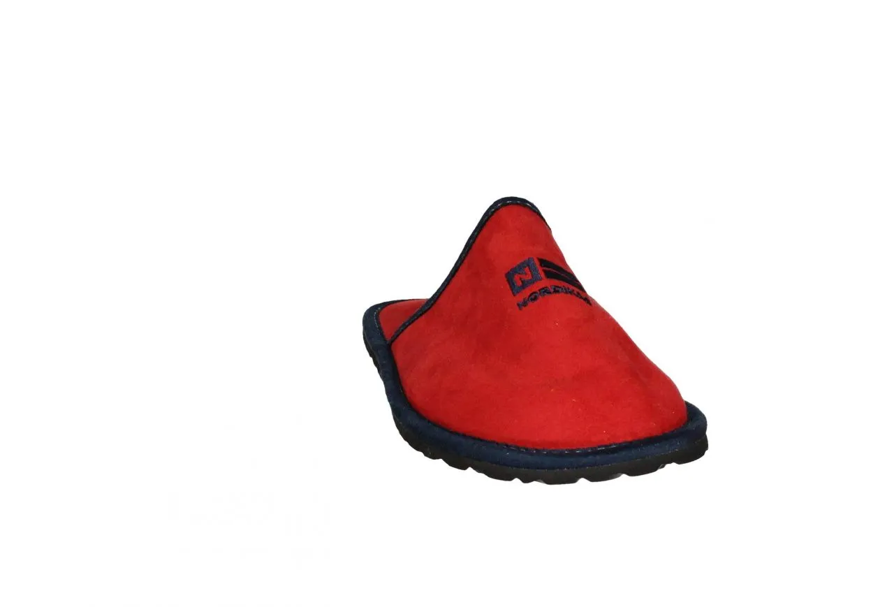 Chinela Viaje Ante Rojo/azul Con Funda