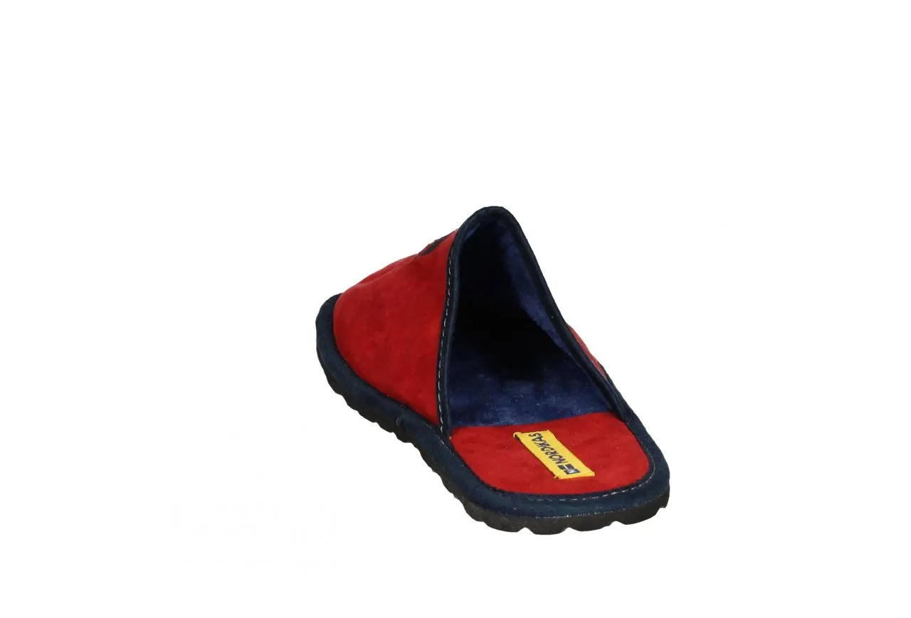 Chinela Viaje Ante Rojo/azul Con Funda