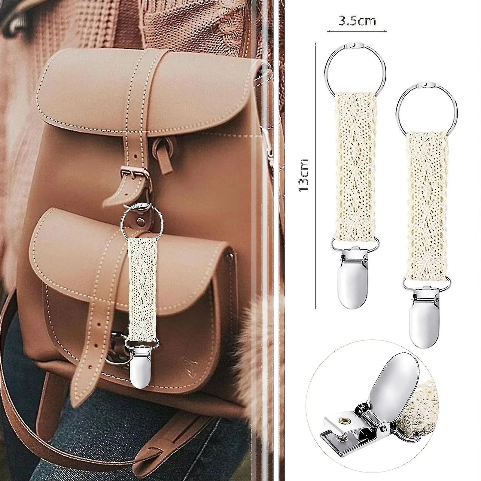 Clip de sombrero de encaje Bolsa portátil Clip Hat Holder para mochila de bolso de viaje