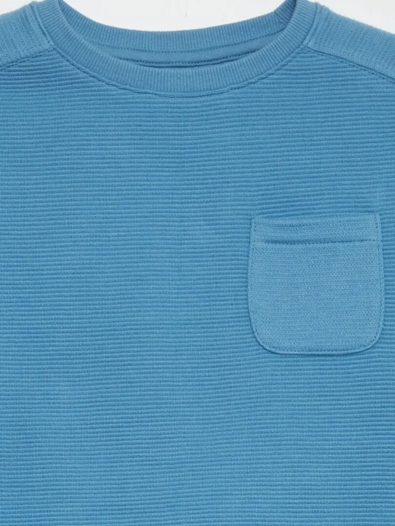 CONJUNTO DE PUNTO TEXTURIZADO  2 PIEZAS  AZUL