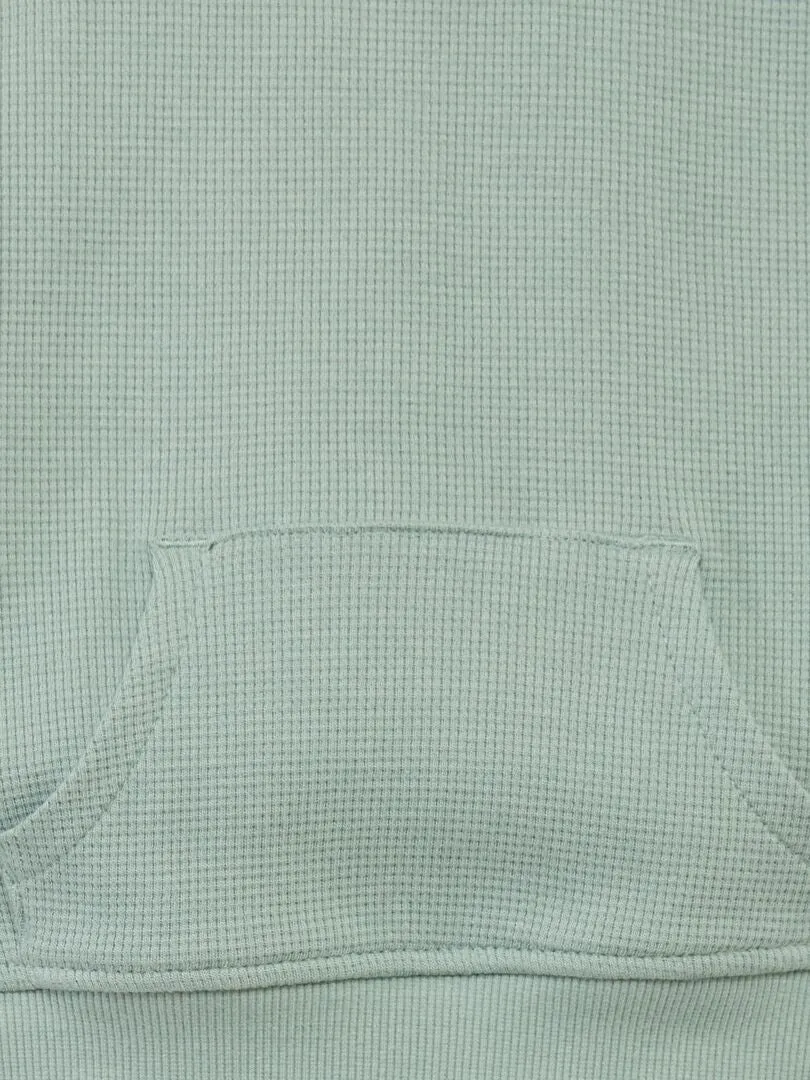 CONJUNTO DE SUDADERA + PANTALóN DE NIDO DE ABEJA  2 PIEZAS  VERDE