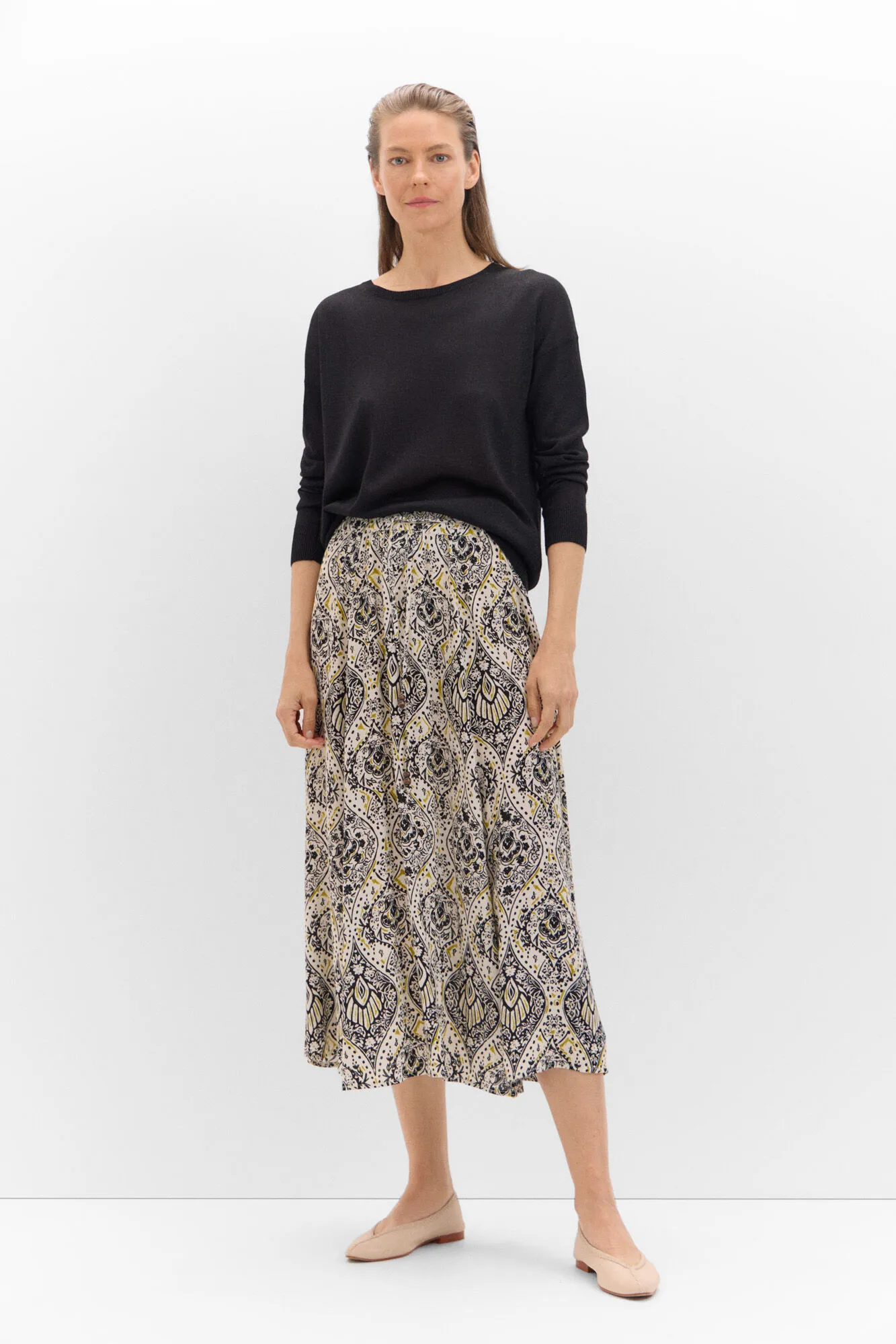 Cortefiel Falda larga estampada